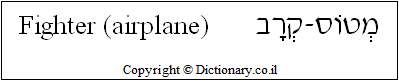 'Fighter (airplane)' in Hebrew 'Fighter (airplane)' in Hebrew